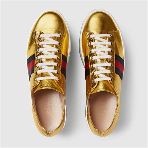 gold gucci trainers|gucci trainers for women.